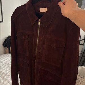 Reiss Men's Dark Brown Suede Jacket